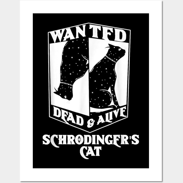 Funny Quantum Mechanics Physicist Gift Idea Schrodingers Cat Wall Art by Peter Smith